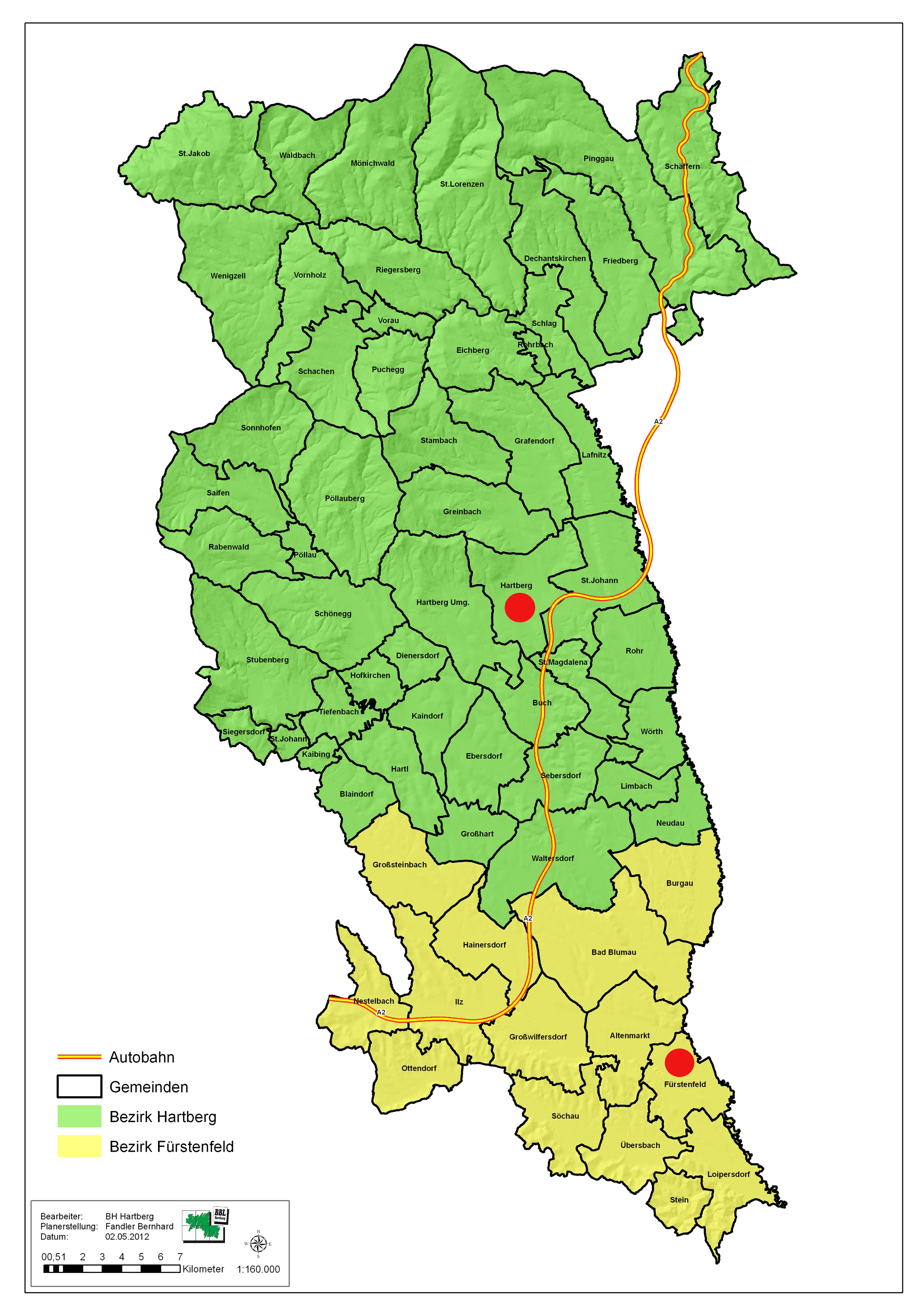 Bezirkskarte - BH Hartberg-Fürstenfeld - Land Steiermark